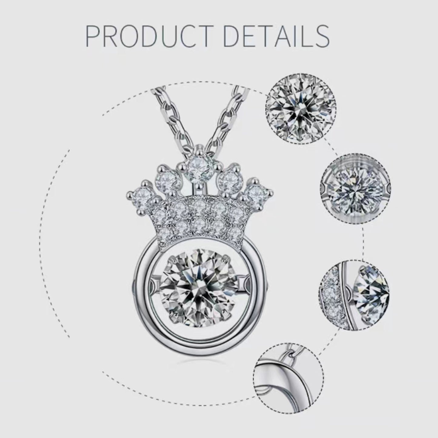 Rotating Moissanite Solitaire Pendant with Revolving Elegance