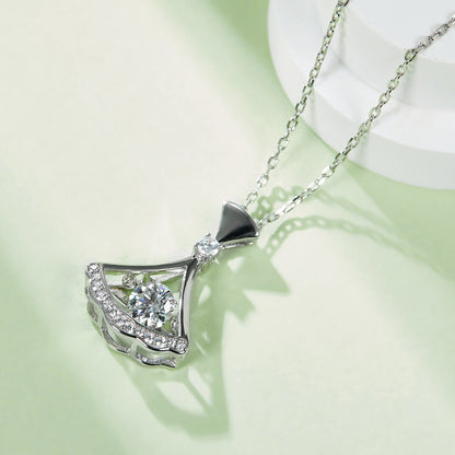 Necklace with Moissanite Spin to Mesmerize in Motion