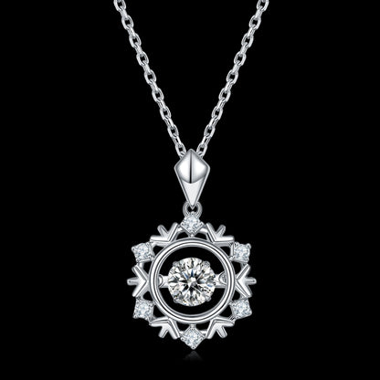 Moissanite Pendant with an Infinite Sparkle Spin in Silver