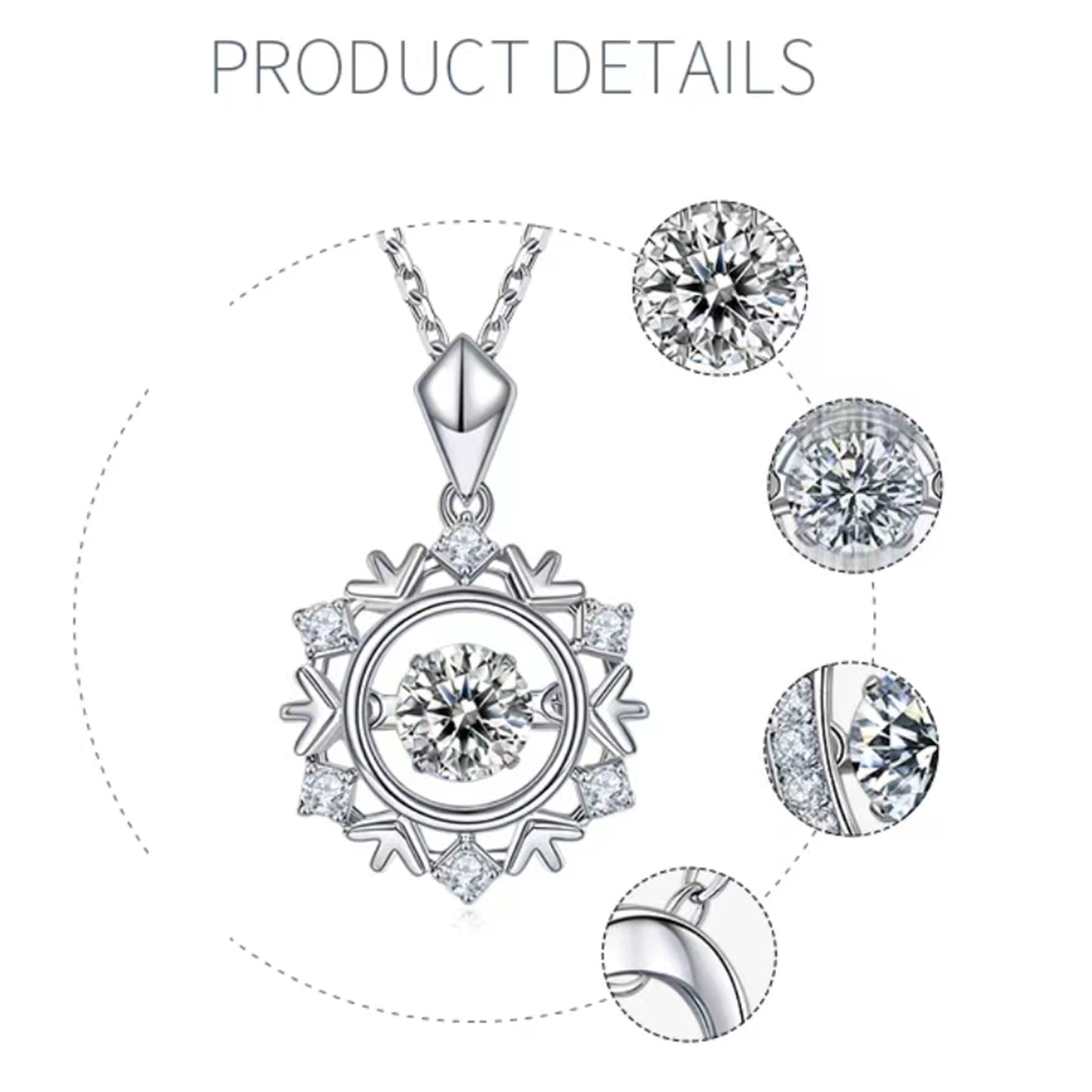 Moissanite Pendant with an Infinite Sparkle Spin in Silver