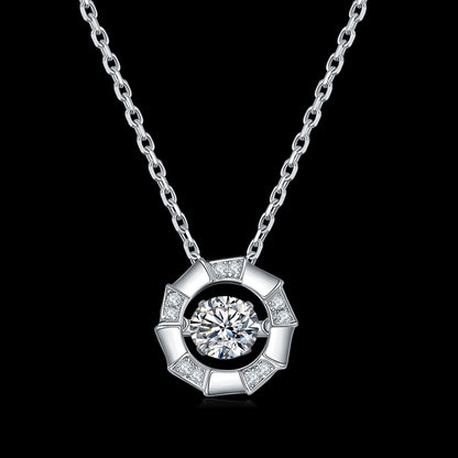 Rotatable Moissanite Necklace: Spinning Beauty