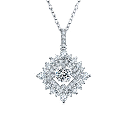 Spin Moissanite Necklace in Sterling Silver: Turn to Shine