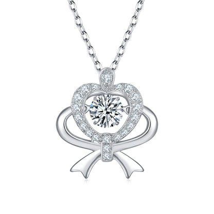 Spin Moissanite Necklace in Sterling Silver: Turn to Shine