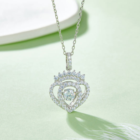 Necklace made of spin moissanite, "Whirlwind of Radiance