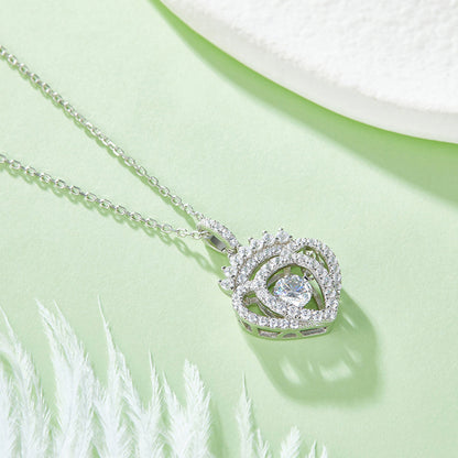 Necklace made of spin moissanite, "Whirlwind of Radiance