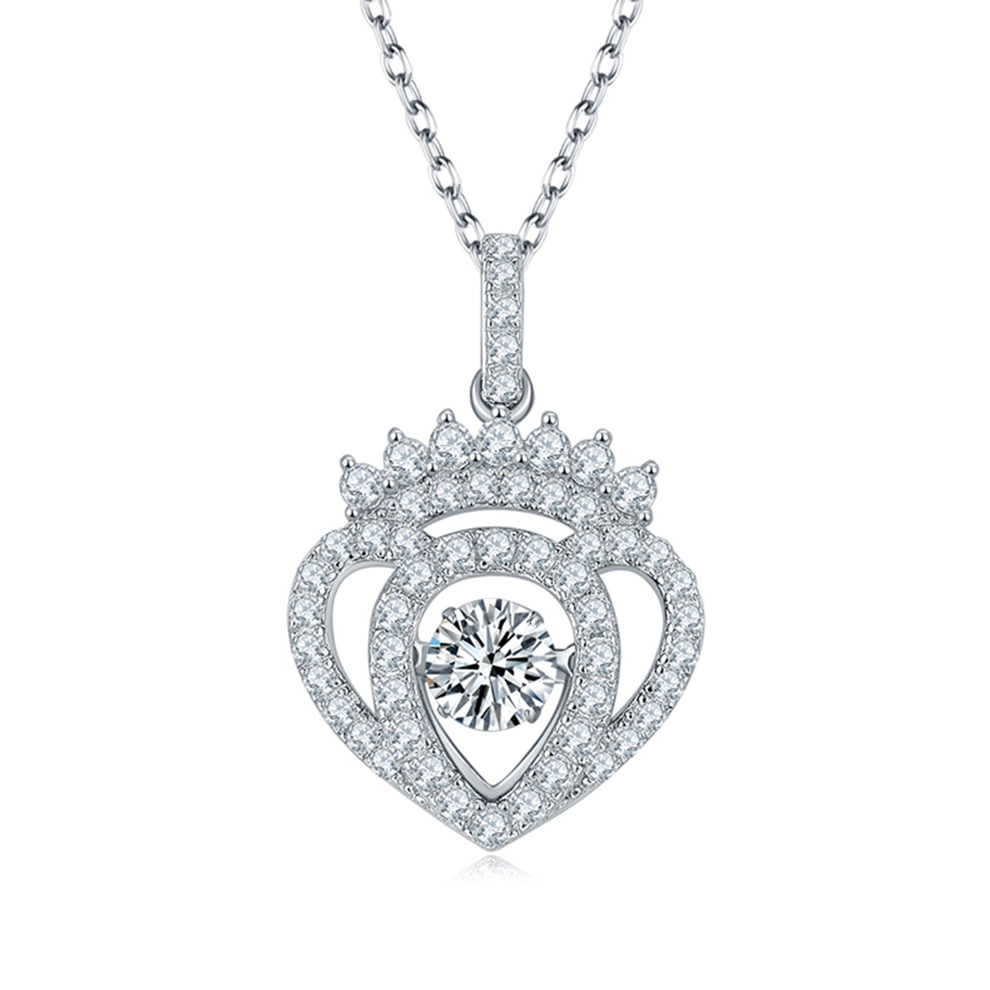 Necklace made of spin moissanite, "Whirlwind of Radiance