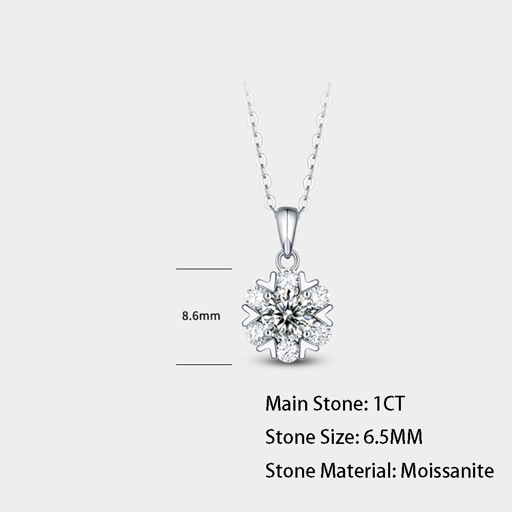 Timeless Elegance: Classic 6.5mm Round Moissanite Necklace with Silver Chain