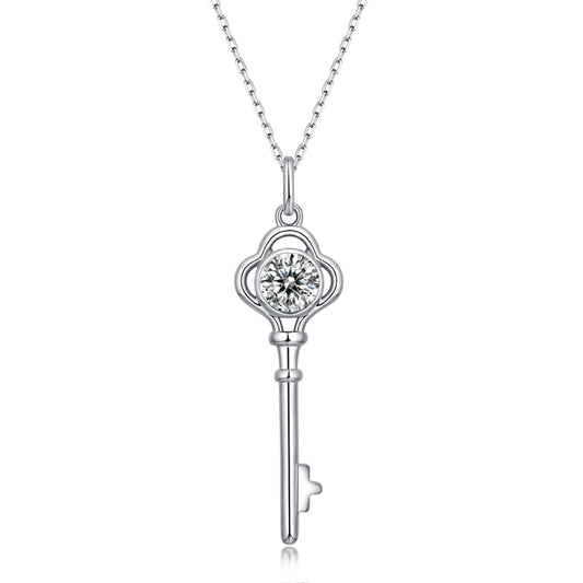 Stunning 6.5mm Moissanite Necklace in Silver with Enchanting Simplicity