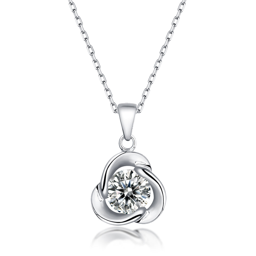 1ct Round Cut Necklace with S925 Chain, Moissanite Majesty