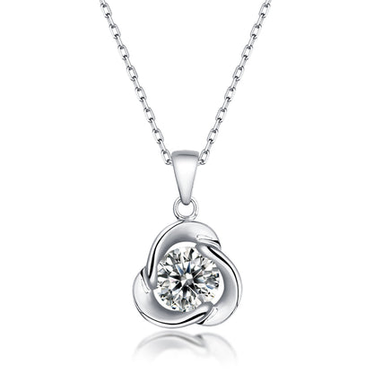 1ct Round Cut Necklace with S925 Chain, Moissanite Majesty