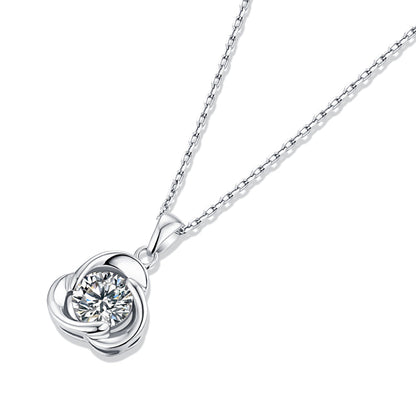 1ct Round Cut Necklace with S925 Chain, Moissanite Majesty