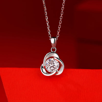 1ct Round Cut Necklace with S925 Chain, Moissanite Majesty