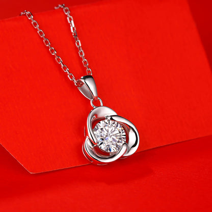 1ct Round Cut Necklace with S925 Chain, Moissanite Majesty