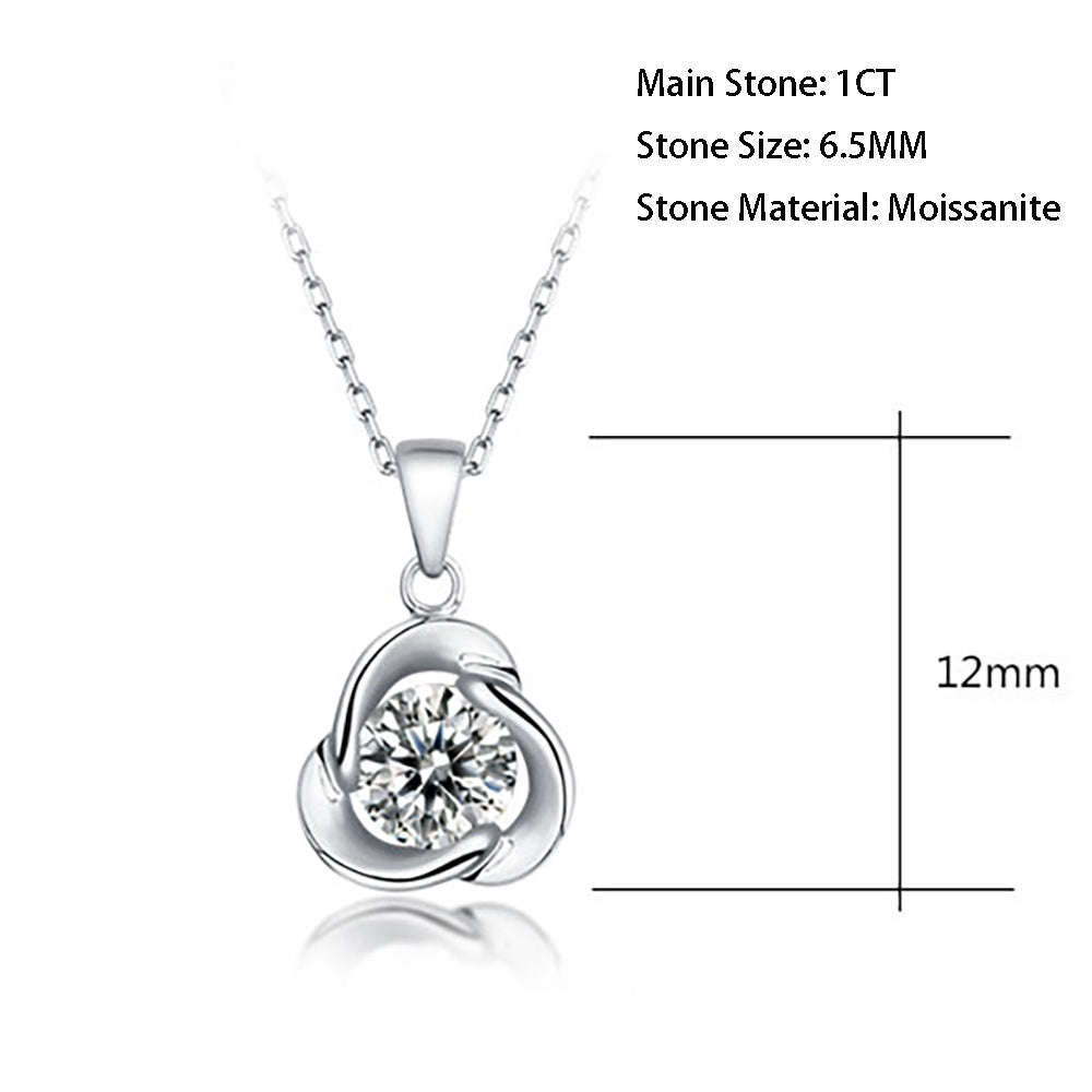 1ct Round Cut Necklace with S925 Chain, Moissanite Majesty