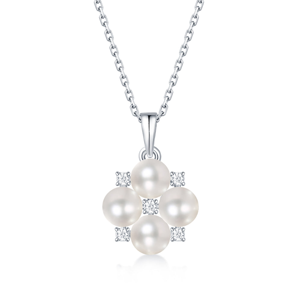 A Necklace of Timeless Elegance Made of S925 Silver and Pearls