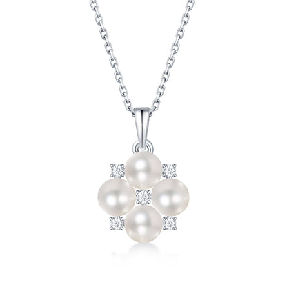 A Necklace of Timeless Elegance Made of S925 Silver and Pearls