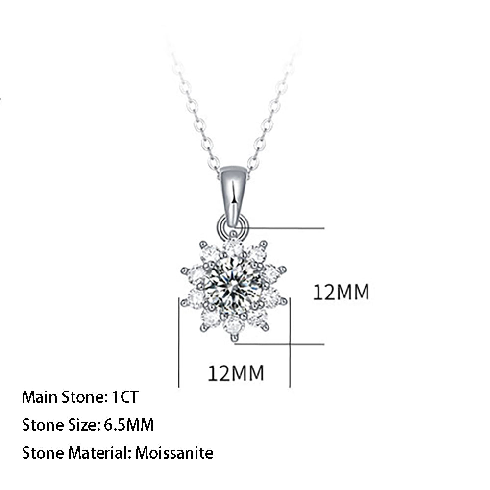 Gorgeous Silver Chain Moissanite Necklace with a Round Cut Moissanite