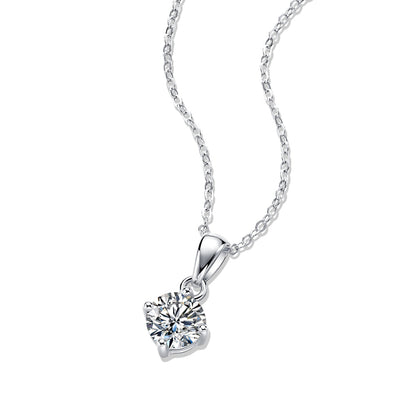 t Moissanite Pendant on Silver Chain: Stunning Simplicity