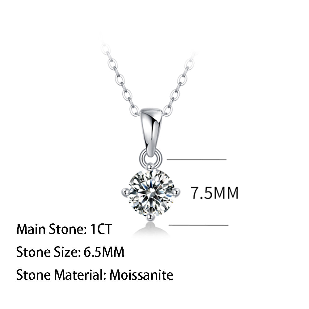 t Moissanite Pendant on Silver Chain: Stunning Simplicity