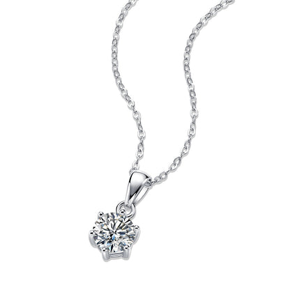 Round Cut Moissanite Necklace in S925 Silver is a stylish sparkler