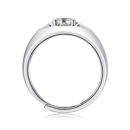 Silver Ring with Dazzling Brilliance and Moissanite Magic