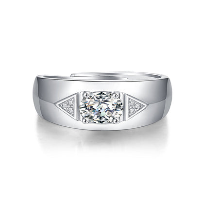 Silver Ring with Dazzling Brilliance and Moissanite Magic