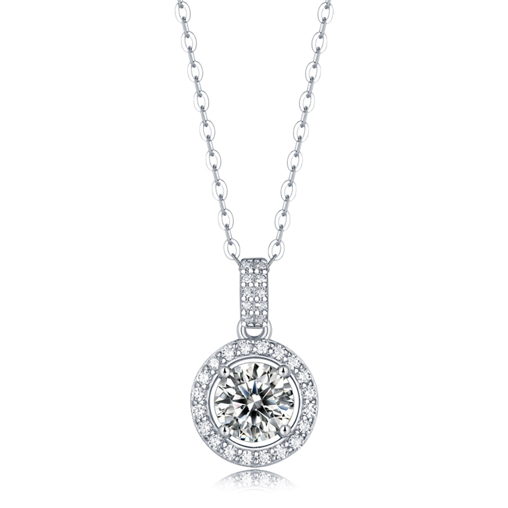 Radiate Beauty - Sparkling 1ct Moissanite Pendant on S925 Silver Chain