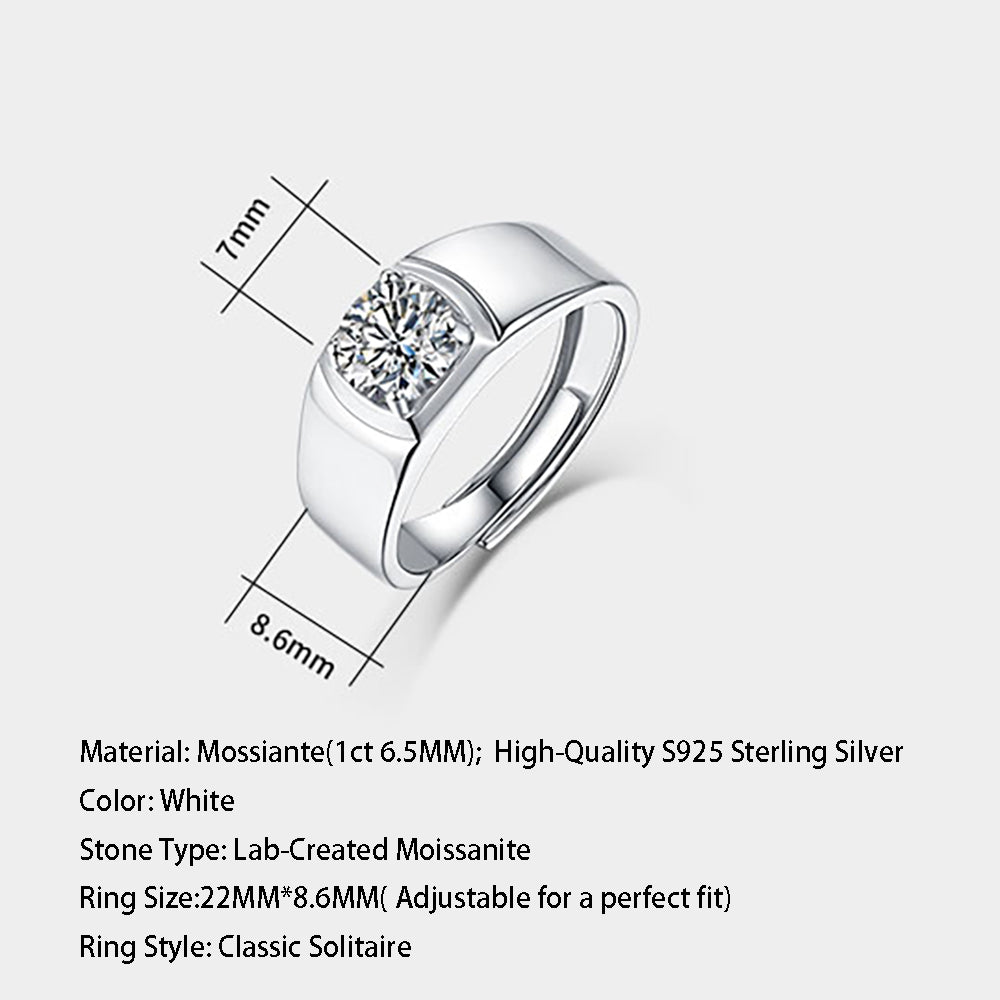 A Timeless Treasure: Classic 1ct 6.5MM Moissanite in S925 Silver