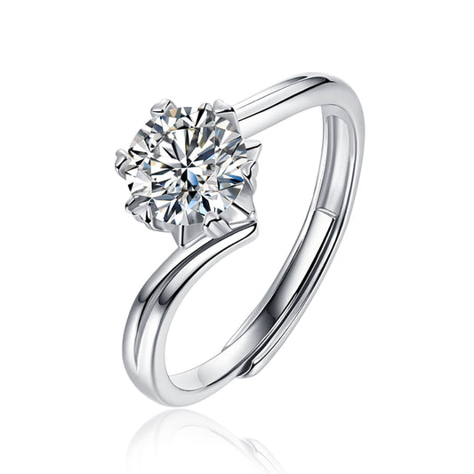 Women's Stunning Simplicity: 1ct 6.5MM Moissanite Solitaire in Sterling Silver