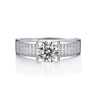 Women's 1ct 6.5MM Moissanite Solitaire on Silver Band: Pure Elegance