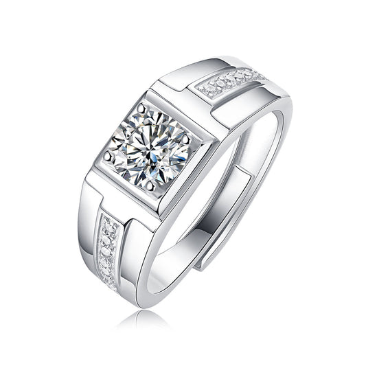 Silver Ring with Dazzling Brilliance and 1ct 6.5MM Moissanite Magic