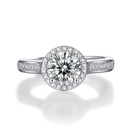 Women's Silver 1ct 6.5MM Moissanite Elegance: A Shiny Statement