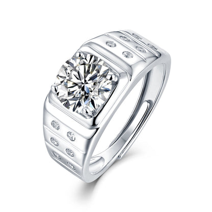 2ct 8MM Moissanite ring set in sterling silver with a glittering solitaire