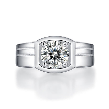 Moissanite and silver promise ring with timeless sparkle