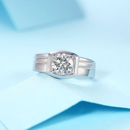 Moissanite and silver promise ring with timeless sparkle