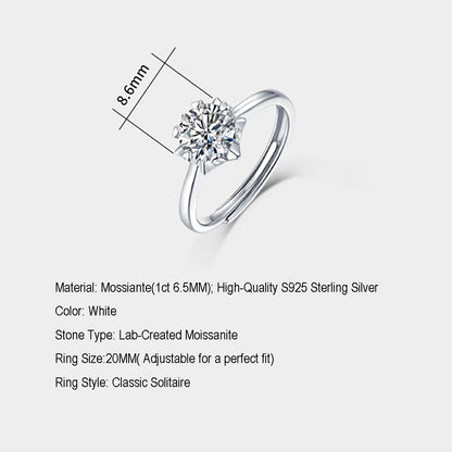 Women's 1ct 6.5MM Moissanite Solitaire in Sterling Silver: Redefining Elegance