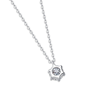 Round Moissanite Pendant in S925 Silver, 1ct of Pure Luxury