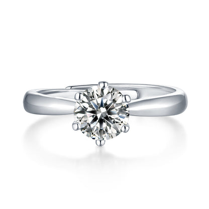 Women's The Perfect 1ct 6.5MM Moissanite Ring for Every Occasion in Stunning Silver Sparkle