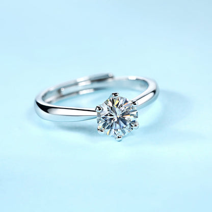 Women's The Perfect 1ct 6.5MM Moissanite Ring for Every Occasion in Stunning Silver Sparkle