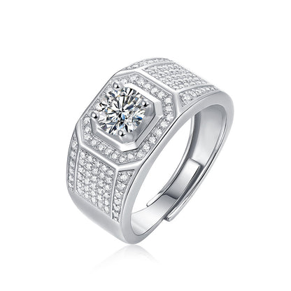 Sterling silver Moissanite ring with a sophisticated shine